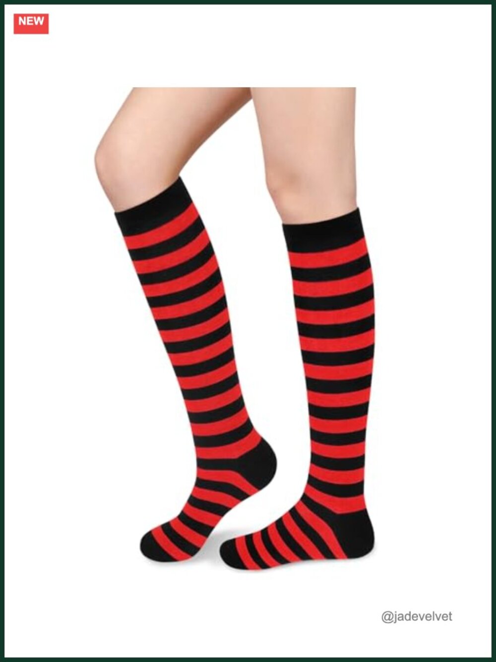 Women's Knee High Cotton Tube Socks Striped Athletic Long Socks